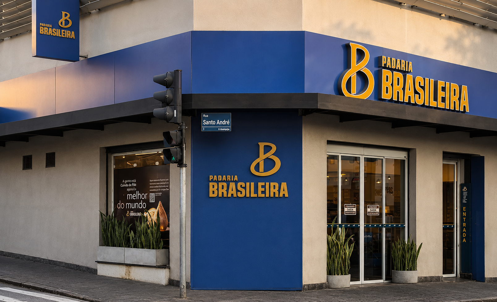 Fachada da Padaria Brasileira, em Santo André